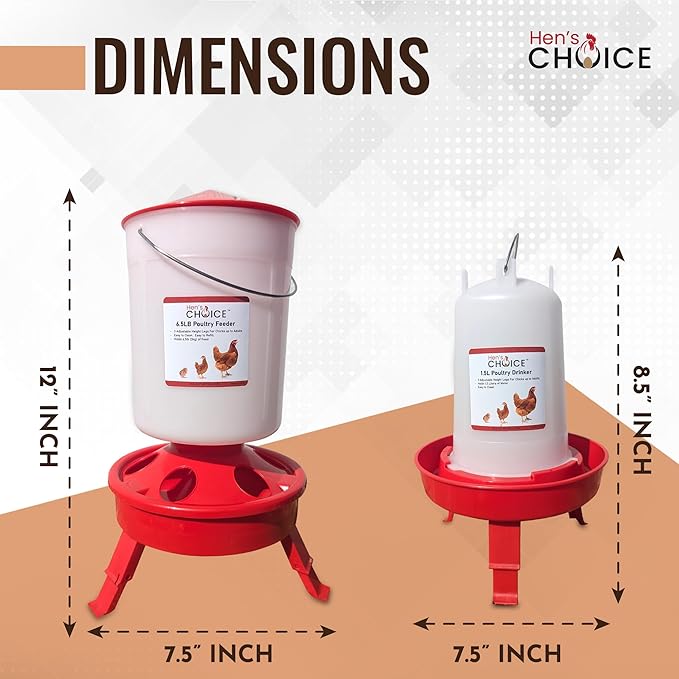 Hen's Choice™ Chick Feeder and Waterer Set, 6.5 lb Feeder, 1.5 L Waterer