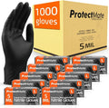 5 Mil Black Nitrile Gloves for Food Prep - Textured Food Prep Gloves - Food Handling Gloves Disposable Latex Free