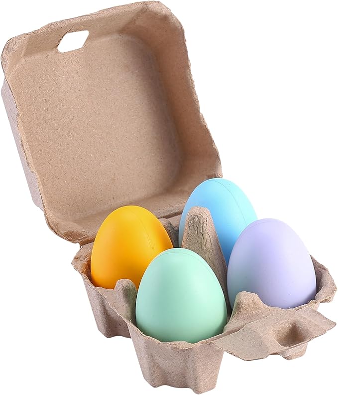 30 Pack Egg Cartons 4 Count, Cheap Bulk Pulp 4 Cell Containers Vintage Easter, 1/3 Dozen Sturdy Natural Kraft Paper Holder Box for Storage Fresh Chicken Huevo 2x2