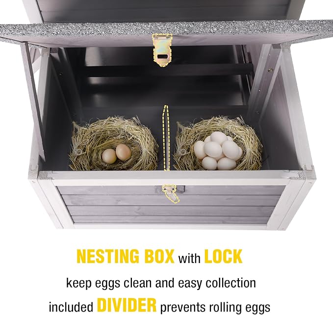 AIVITUVIN Chicken Coop for 2 Chickens Home Ues Outdoor Small Wooden Chicken House with Expandable Run for Poultry Duck Coop Pull Out Tray Quail Cage,Hen Habitat