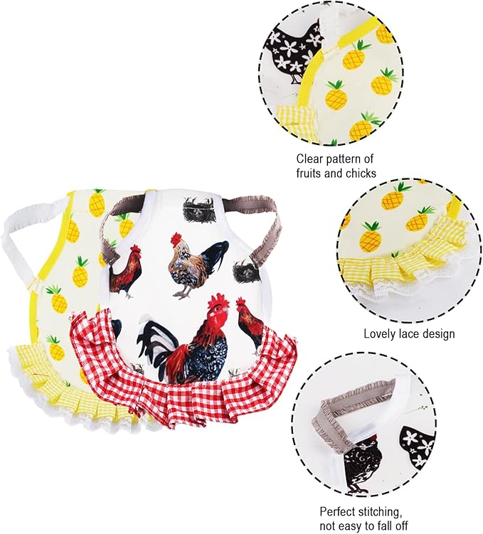 Chicken Saddles, 4 PCS Hens Saddles for Hen Apron for Poultry Protector Feather Fixer Supplies