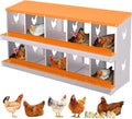 Nesting Boxes for Chickens, Chicken Coop Laying Boxes for Hens with Egg Rollaway System to Protect Eggs, 6/8/10-Hole Galvanized Steel Chicken Nesting Boxes Backyard Farm, Easy to Clean