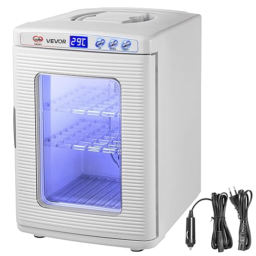 Happybuy White Reptile Incubator 25L Scientific Lab Incubator Digital Incubator Cooling and Heating 5-42°C Reptile Egg Incubator 12V/110V Work for Small Reptiles