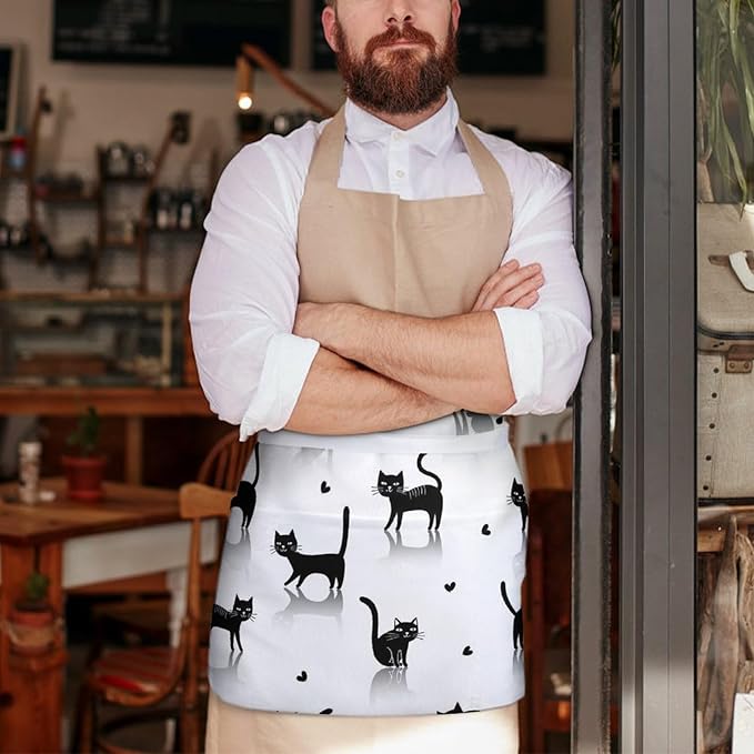 Short 3 Pockets Waist Waiter Waitress Half Apron Waterproof Chef Aprons