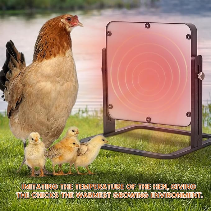 Chick Brooder Heater Plate, 10"x10" Brooder Plate for Chicks with Adjustable Temperature and Height, Brooder Heating Plate for Up to 15 Chicks