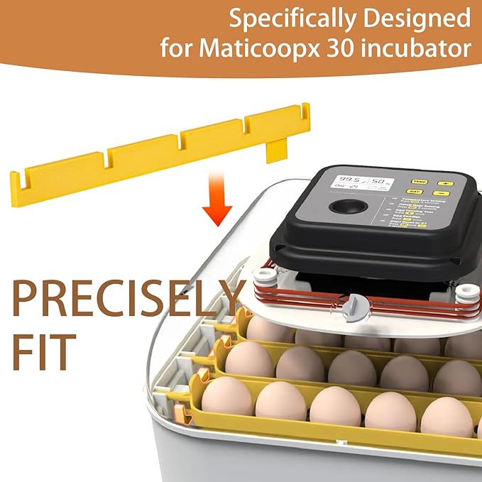 Exclusive 2-Pack Egg Turner Support Bars for Maticoopx 30 Incubator - Holds 5 Baskets Automatic Egg Roller, Sturdy & Durable