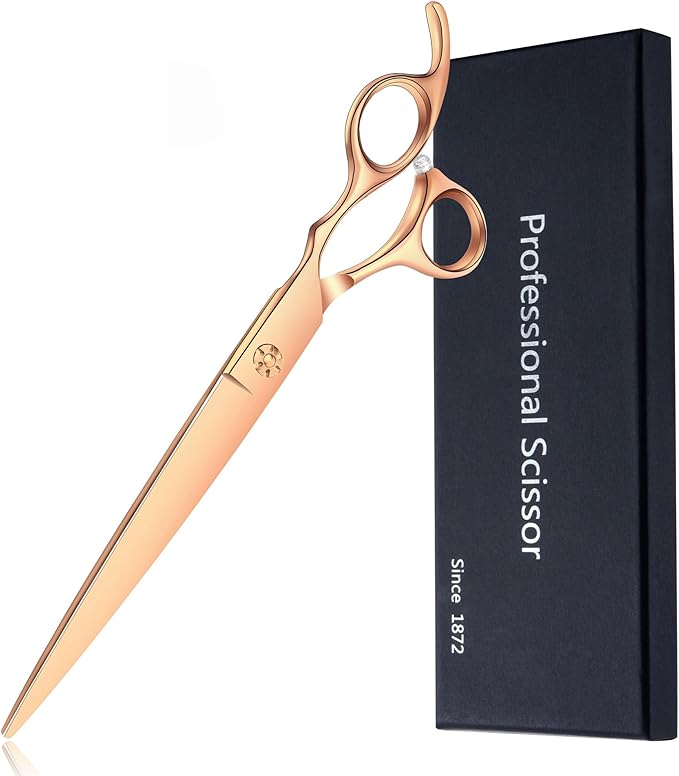 7.5" Dog Grooming Scissors Professional Trimming Cutting Shears for Dog Cat Pet Animal Grooming on Face and Paws Gold
