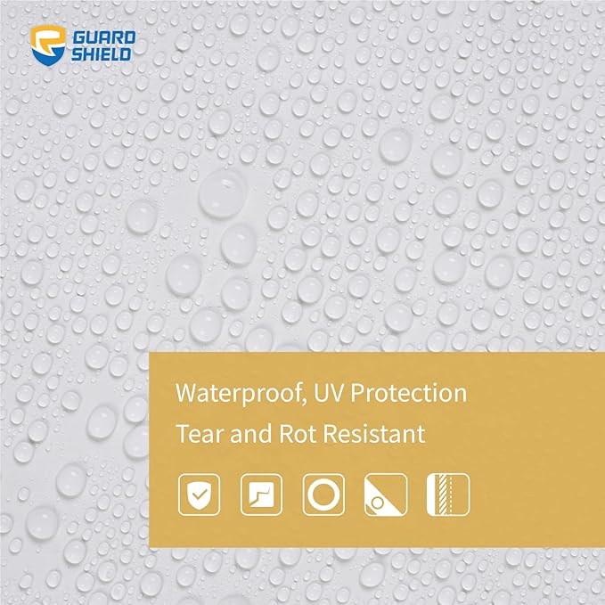 GUARD SHIELD White Tarp 20x20 Feet Medium Duty All Purpose Poly Tarps Cover 7mil