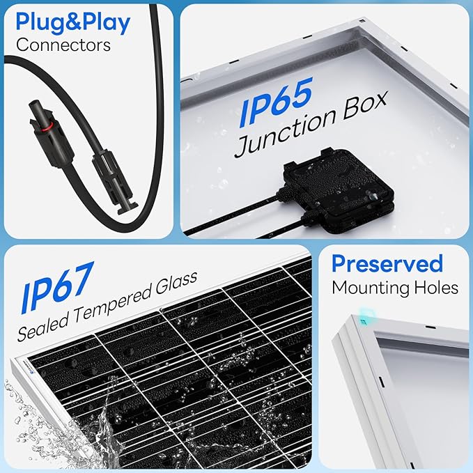 100 Watt Solar Powered Attic Fan System, Ventilator Gable Roof Vent Fan+100W Solar Panel, for Attic or Greenhouse (DELIVERY in 2 Packages)…
