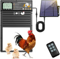 Automatic Chicken Coop Door Opener, Space-Saving Roll-up Design, 11.8" x 18.9" Aluminum Alloy Poultry Door for Ducks Geese, Solar Panel with Built-in 6000mAh Battery, Support USB-A Power