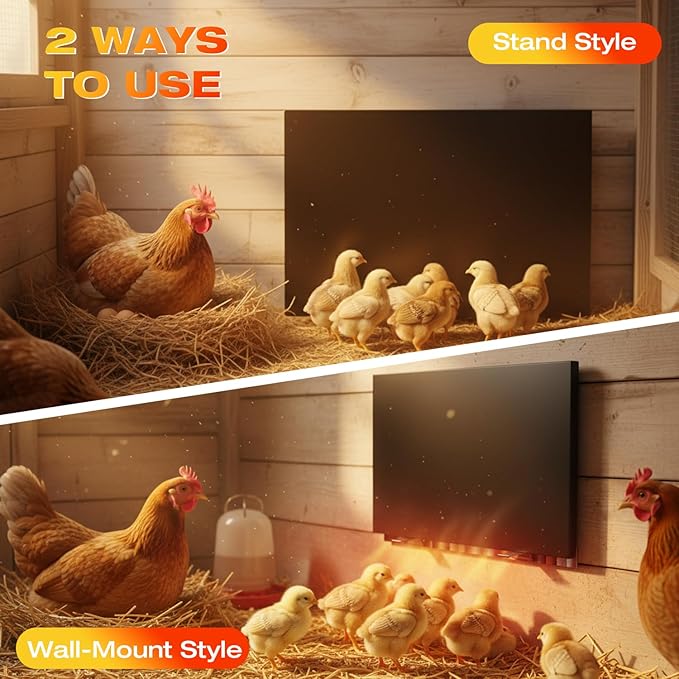 H&G lifestyles Chicken Coop Heater, Cozy Coop Heater for Winter, Radiant Heat Panel with Adjustable Temperature,Poultry Warmer for Indoor and Outdoor Use