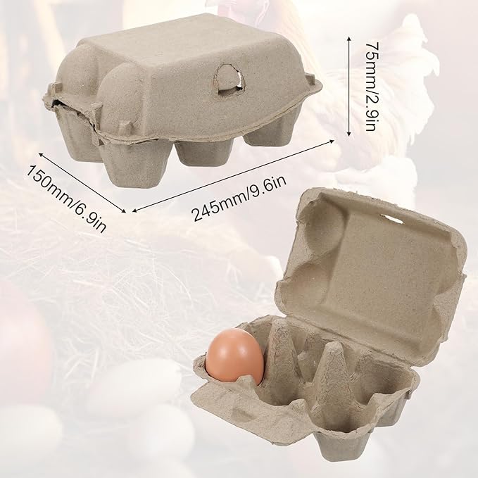 20 PCS Egg Cartons Bulk, Half Dozen Egg Cartons Moisture-Resistant Pulp Reusable Eggs Organizer Vintage Normal Size Eggs Storage for Refrigerator Organization, Crafting and DIY Graffiti