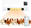 1500W Chicken Coop Heater for Winter，Wall-mounted 2-Mode Heater for Chicken Cages,5S Fast Heating & Adjustable Temperature (77~99℉)，Warm Stoves for Poultry and Pets in Winter