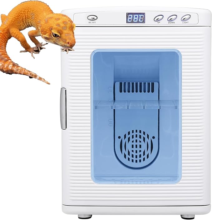 25 L Laboratory Incubator, Portable Reptile Science Laboratory Incubator, Digital Temperature Controlled 10°C-60°C (72°F to 140°F), Reptile Egg Incubator with AC&DC Power for Small Reptiles White