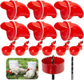 DIY Chicken Feeders No Waste, Automatic Chicken Feeders and Waterer Set, 6 pcs Poultry Feeder 6 Automatic Chicken Water Feeder, Rodent Proof Rain Proof Poultry Feeder Kit for