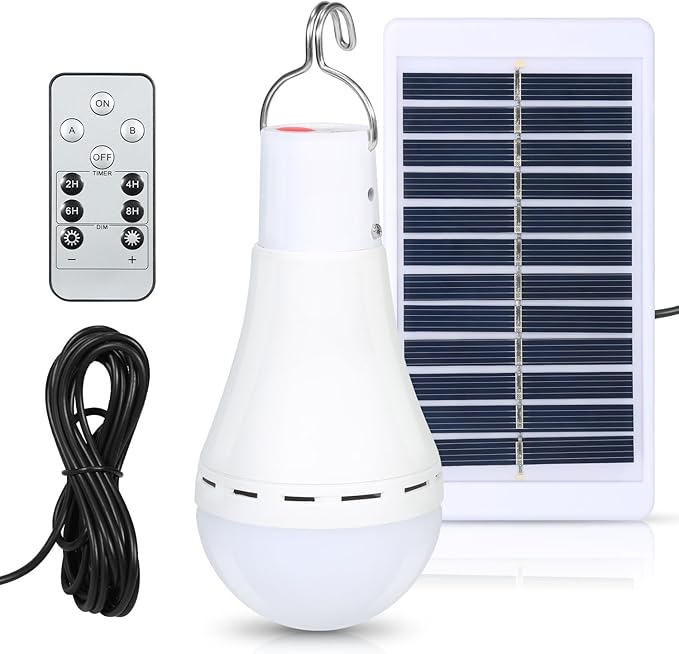 Solar Chicken Coop Light with Timer, 350LM 4 Modes Automatic Timer 2/4/6/8 Hours, USB Rechargeable, Waterproof Camping Tent Hiking Hurricane Outdoor Indoor Emergency LED Light (2)