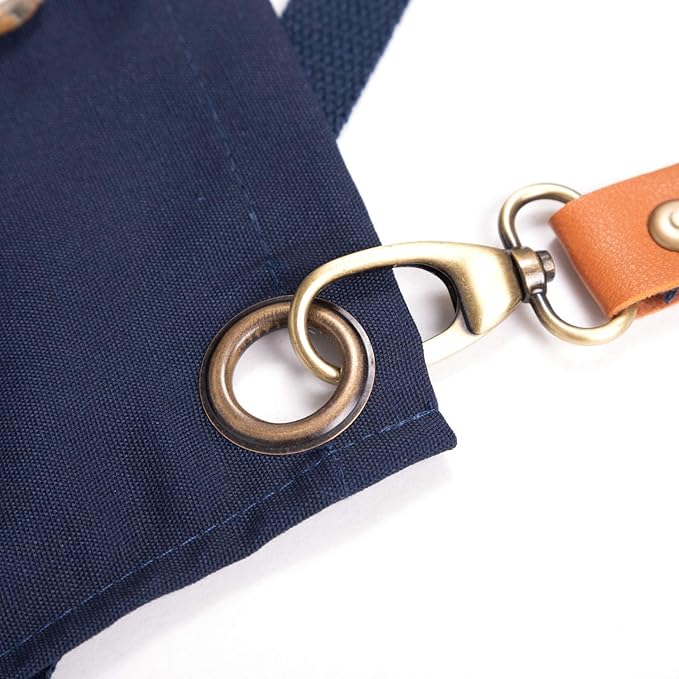 NEOVIVA Canvas Tool Apron for Men and Women with Pockets, Heavy Duty Cross Back Work Apron for Shop BBQ Woodworking