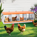 Heavy-Duty Wall-Mounted Metal Nesting Box for Chickens and Ducks – Ventilated Galvanized Steel Coop Accessory with Easy Egg Harvest (4-Orange)
