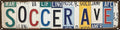 Soccer Ave Metal Sign 4x16in Retro Sports Plaque for Fan Cave Wall Decor Football Gift