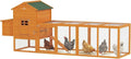 PawHut 118" Extra Large Chicken Coop with Asphalt Roof, Wooden Hen Run with Slide-Out Tray and Nesting Box, Chicken Hutch for 3-6 Chickens, Orange