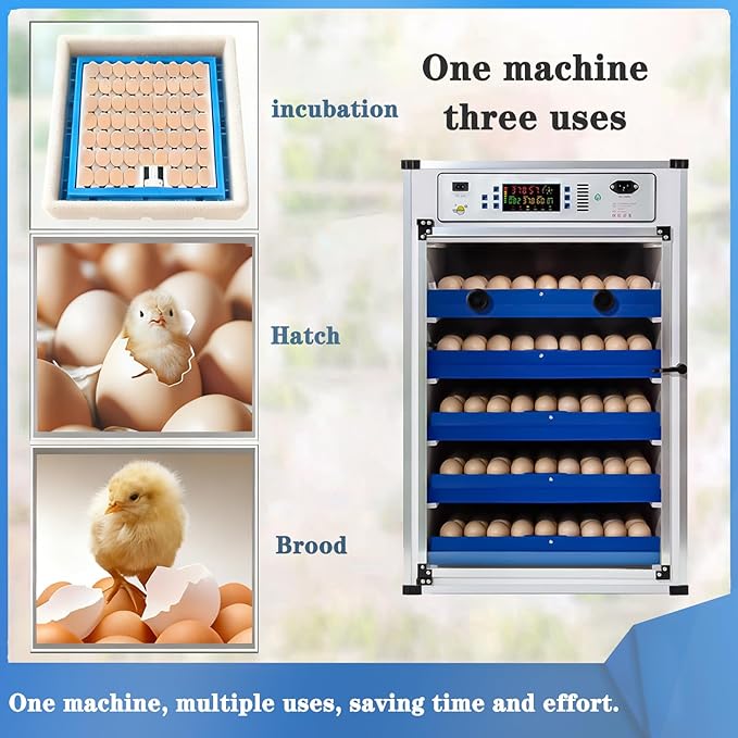 68 Egg Automatic Egg Incubator w/Smart Temp & Humidity Control,Self-Turning & Water Refill for Hatching Chicken Duck Goose Pigeon Eggs (Ac/DC Incubator)
