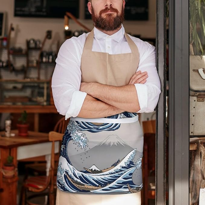 Short 3 Pockets Waist Waiter Waitress Half Apron Waterproof Chef Aprons