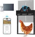 Automatic Chicken Coop Door Solar Powered with 2K Camera & Night Vision, IP65 Wireless Auto Door Opener, 6-Month Battery, APP Control, 2-Way Audio, Anti-Pinch Design (Black)