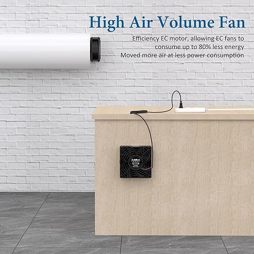 EC Axial Fan, Yeuzbur AC Vent Fan 110V 120V 240V Small Exhaust Fan 120mm x 38mm, for DIY Cooling Ventilation Exhaust Projects