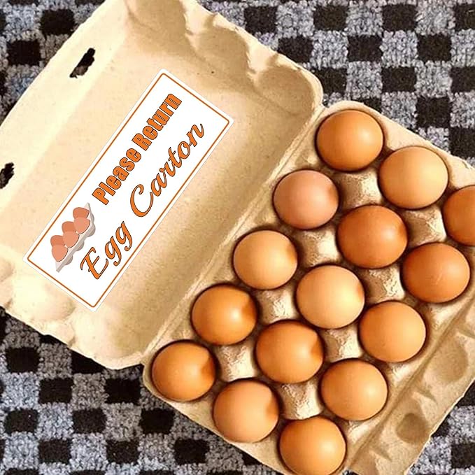 Please Return Egg Carton Tag Stickers 1 x 2.625 Inch - Farm Fresh Chicken Eggs Labels Egg Stickers 500 Pcs