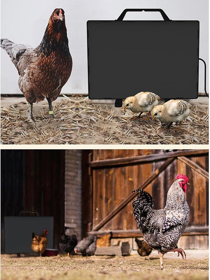 PINNKL Chicken Coop Heater, 15.3 x 11.4 Inch Chick Brooder Heating Plate, 140 Watts Adjustable Temp Radiant Heat Panel, for Chick Kitten Puppy Poultry Pets