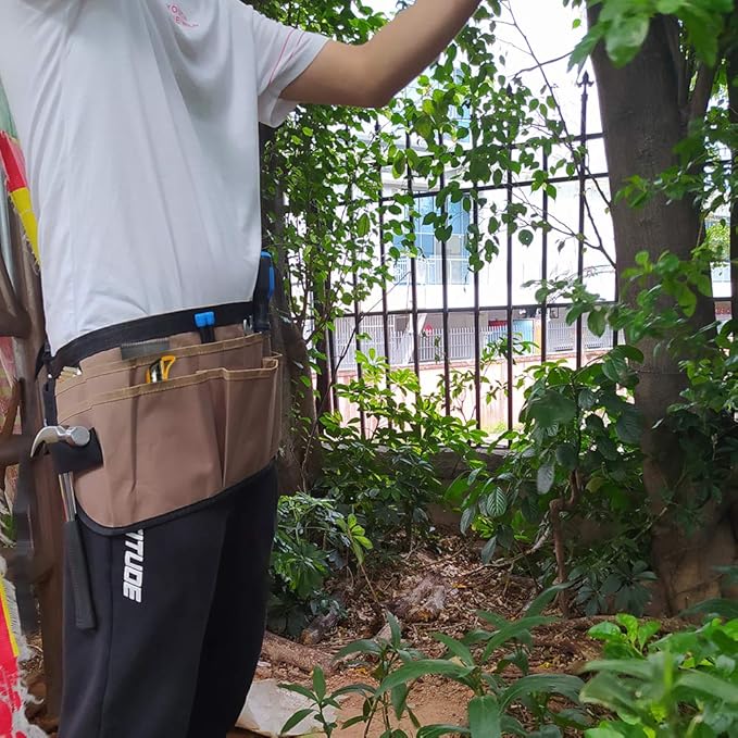 Garden Tool Waist Apron - Professional Heavy Duty Waist Work Apron with 13 Pockets, Fully Adjustable Water-resistant Gardening Utility Aprons for Men & Women