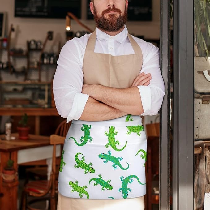 Short 3 Pockets Waist Waiter Waitress Half Apron Waterproof Chef Aprons