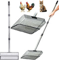 10 in Extra Large Chicken Poop Scooper,4-in-1 Stainless Steel Handle, Adjustablechicken Poop Scooper, Suitable for Chicken Coop Cleaning Cat Litter Other Heavy Duty Poop Scoop（Extra Large）