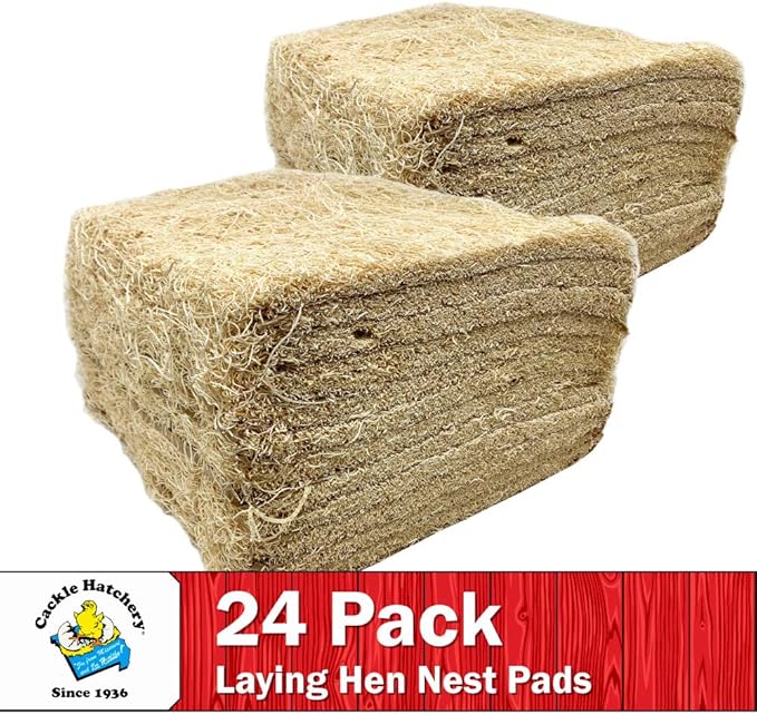 Laying Hen Nest Box Pads Made in USA from Sustainable Aspen Exceslior - 13x13 Nesting Box Liners (24 Pack)