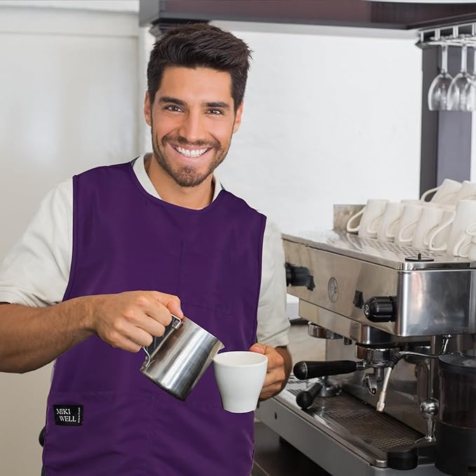 Waterproof Unisex Cobbler Apron with 4 Pockets Vest Style Ultralight Chef Waiter Work Overalls