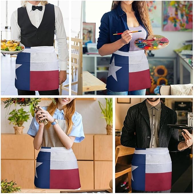Short 3 Pockets Waist Waiter Waitress Half Apron Waterproof Chef Aprons