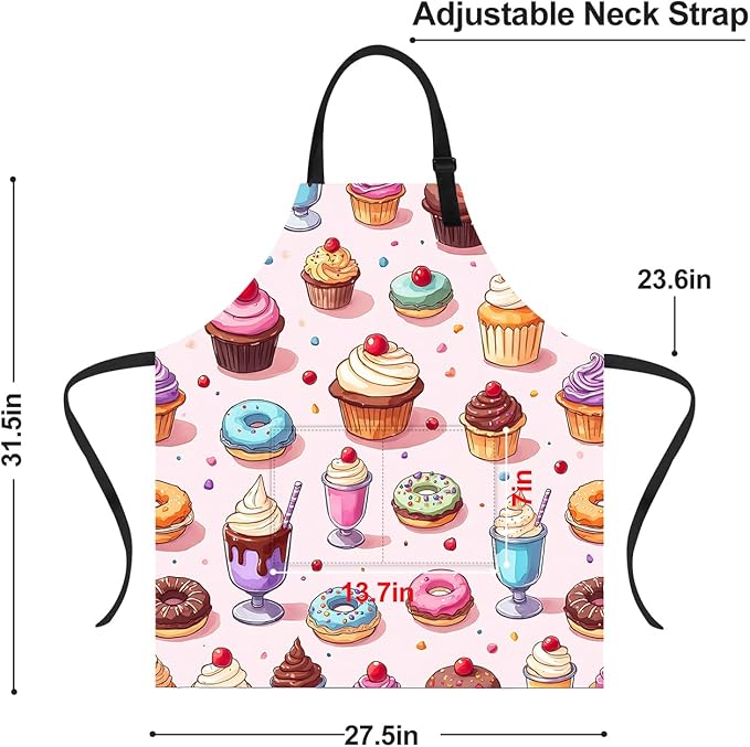 Apron Adjustable Waterproof with Two Deep Pockets Wowen men for Summer BBQ Pool Parties & Resorts