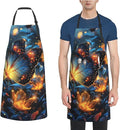 Kitchen Aprons for Men Women Waterproof Apron with 2 Pockets Cool Steampunk Gears Apron Adjustable Bib Aprons