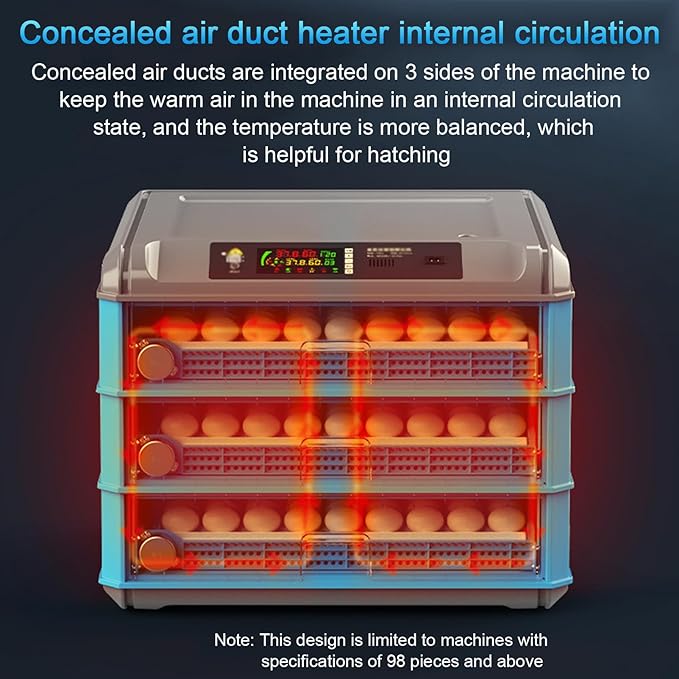 Automatic Incubator, Egg Incubator, with Automatic Temperature and Humidity Control Incubators for Hatching Eggs,256Eggs,128Eggs