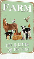Vintage Metal Tin Sign - Farm Life is Better on the Farm - Aluminum Sign for Cafe, Home, Bar, Pub, Garage, Hotel, Garden, Wall Decor, Art