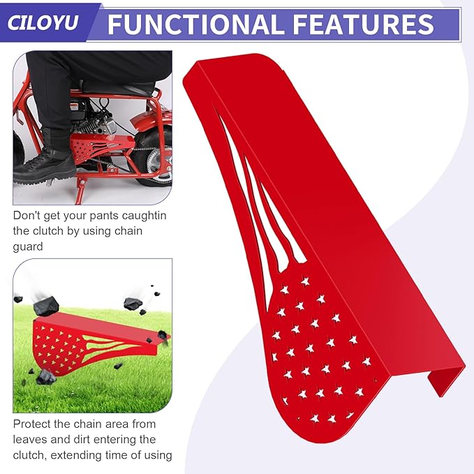 Mini Bike Chain Guard Protector, Clutch Cover Compatible with Predator 212 224 Engine Coleman CT200U CT200U-EX BT200X Baja Doodlebug DB30 Monster Mega Moto 80 105cc CT100U CC100X Minibike Parts