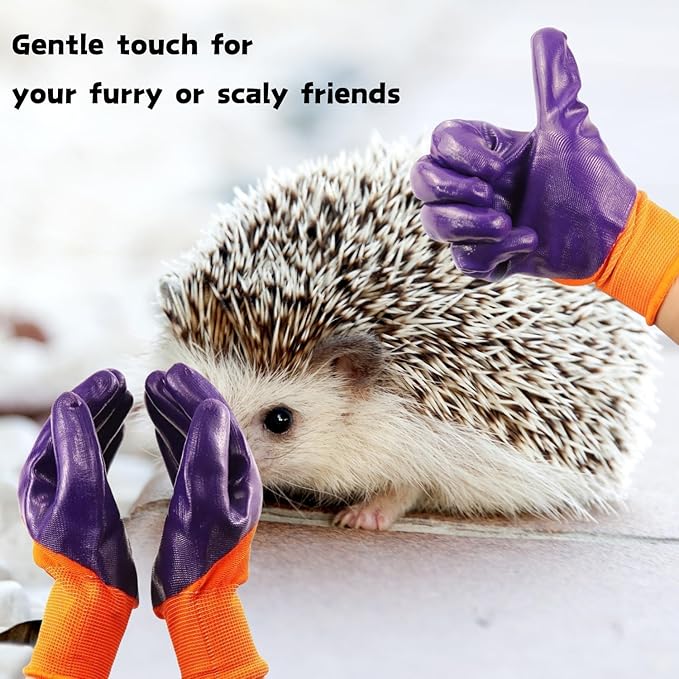 Sugar Glider Gloves Anti-Scratch Reptile Touch Handling with Coating Safety Gloves for Hedgehog