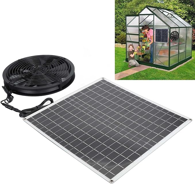 20W 16V Solar Exhaust Fan with High Speed Ventilation for Chicken Coop Barn Greenhouse