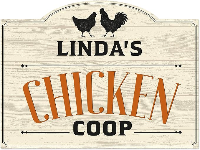 Custom Farm Chicken Coop Sign, Personalized Name Farmhouse Décor, For Outdoor and Sign, 18x24 Inches, Rust Free .063 Aluminum, Fade Resistant, Made in USA by Sigo Signs