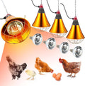 Honoson 4 Pcs 250w Chicken Heat Lamp for Winter Chicken Coop Heater Brooder Heater with Heat Lamp Aluminum Alloy Shade & 6.6' Hanging Chain Radiant Chick Coop Accessories Heated Warmer for Chick Pet