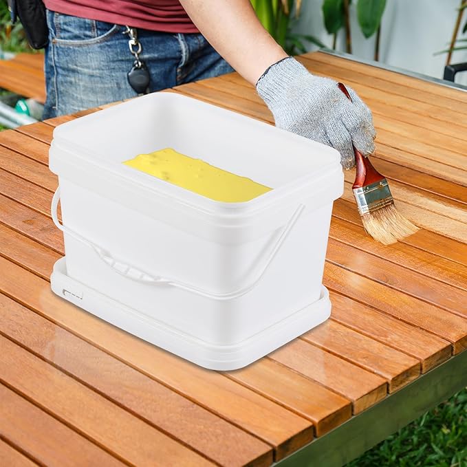 3 Gallon Food Grade Bucket with Lids, Plastic Utility Bucket Pail, 4 Packs
