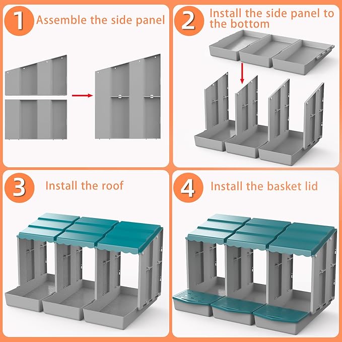 Nesting Boxes for Chickens, Roll Away Chicken Nesting Boxes with Egg Collection for Easy Picking & Protecting Eggs, 6-Compartment Chicken Laying Boxes for Hens, Easy to Clean & Install