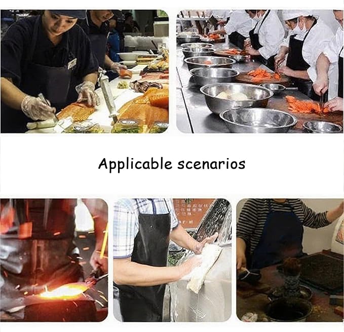 Extended Cowhide Apron Water Proof Oil-resistantly and Wear-resistantly Industrial Aprons H-shaped Shoulder