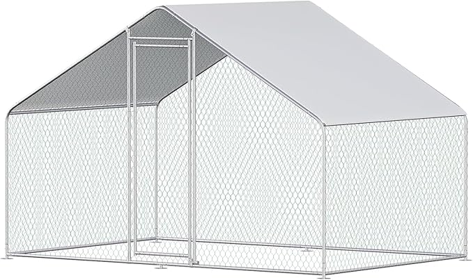 Chicken Coop Walk-in Poultry Cage Chicken Run Pen Rabbit Duck House with Waterproof and Anti-UV Cover for Outdoor Farm Use