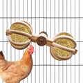 Chicken Coop Accessories, Wooden Chicken Feeding Rotating Toys, Chicken Feeders, Enrichment Toys for Hens, Ducks, Geese, Turkeys, Poultry